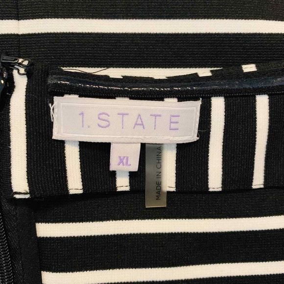 1. State Dress Women XL Striped Black/White - Picture 6 of 6